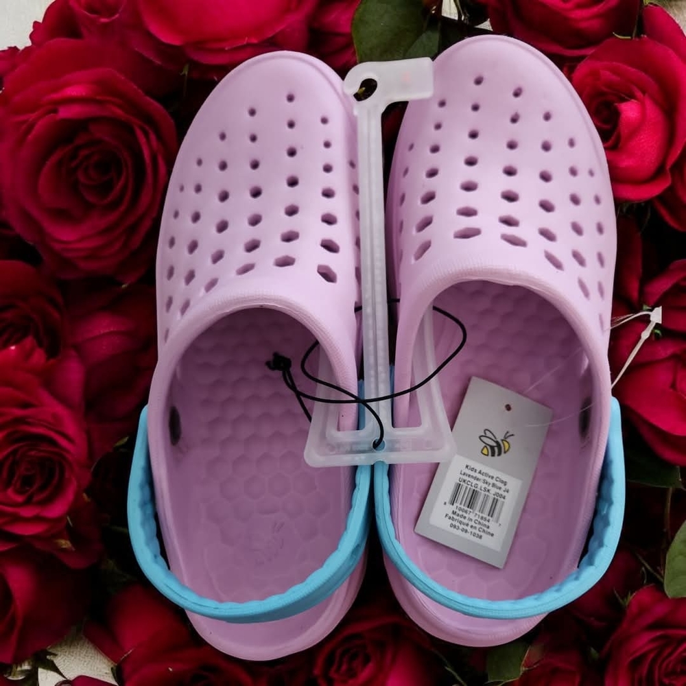 Pink and Blue Slip-On Clogs